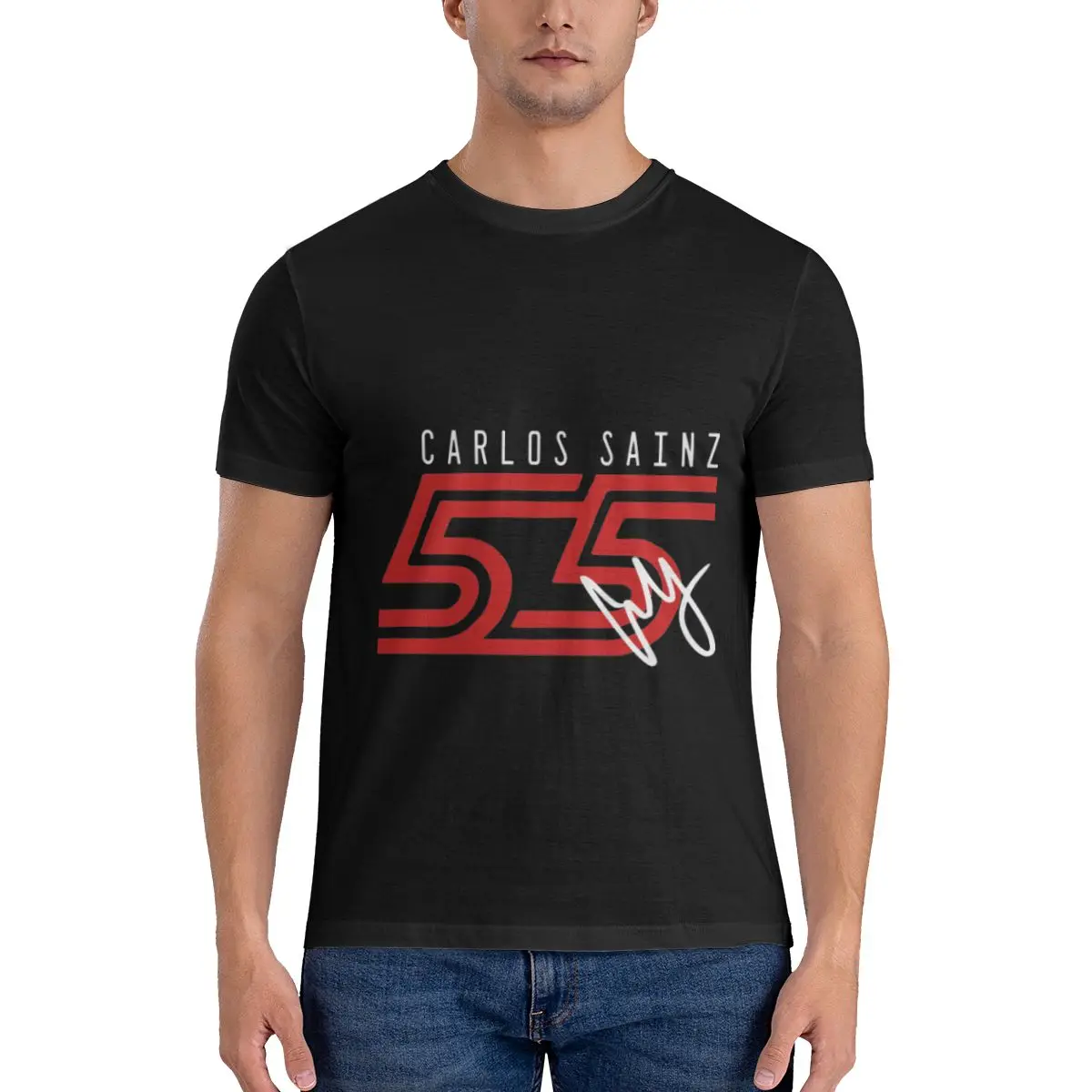 

Carlos Sainz 55 Men's Basic Short Sleeve T-Shirt Funny Print T Shirt