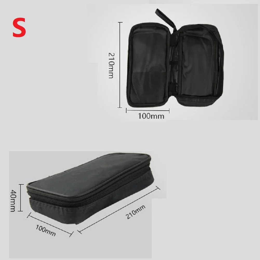 Imagem -04 - Nylon Bolsa para Multímetro Digital Mini Ferramentas Caixas de Armazenamento Preto Impermeável Acessórios Organização Case Ferramenta Bolsa s m l