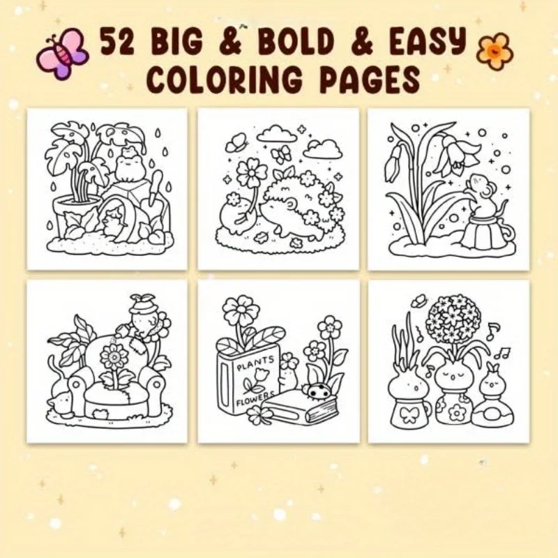 New adult and teen coloring book Toddler Doodle coloring book Cozy Friend