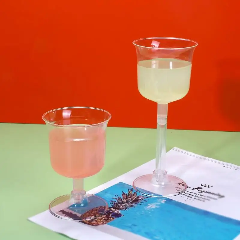 Disposable Plastic Champagne Goblets 10Pcs Clear Food Grade Unbreakable Cups for Prom Corporate Event Party