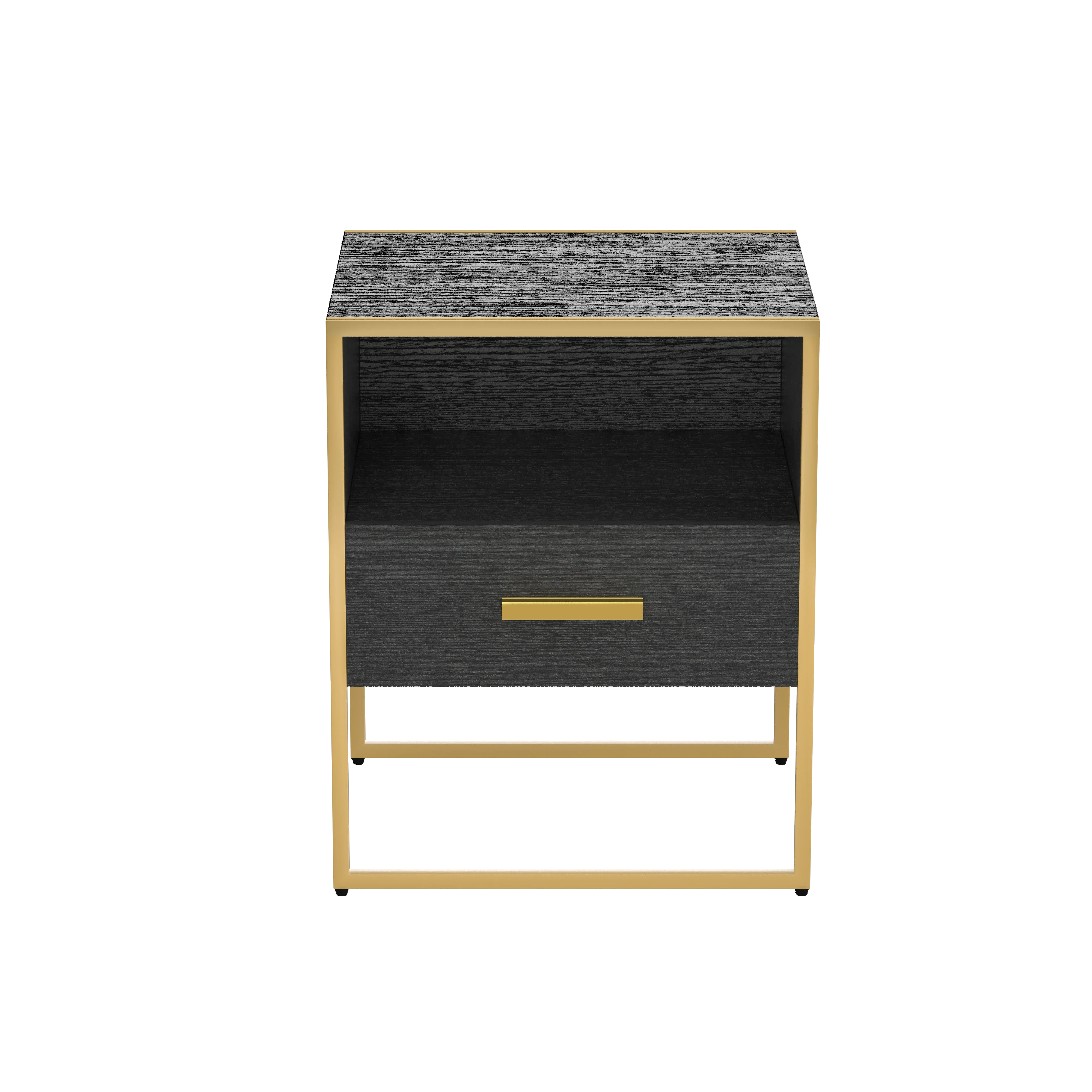 Modern Nightstand with 1Drawers, Suitable for Bedroom/Living Room/Side Table Update (Gold and Black )