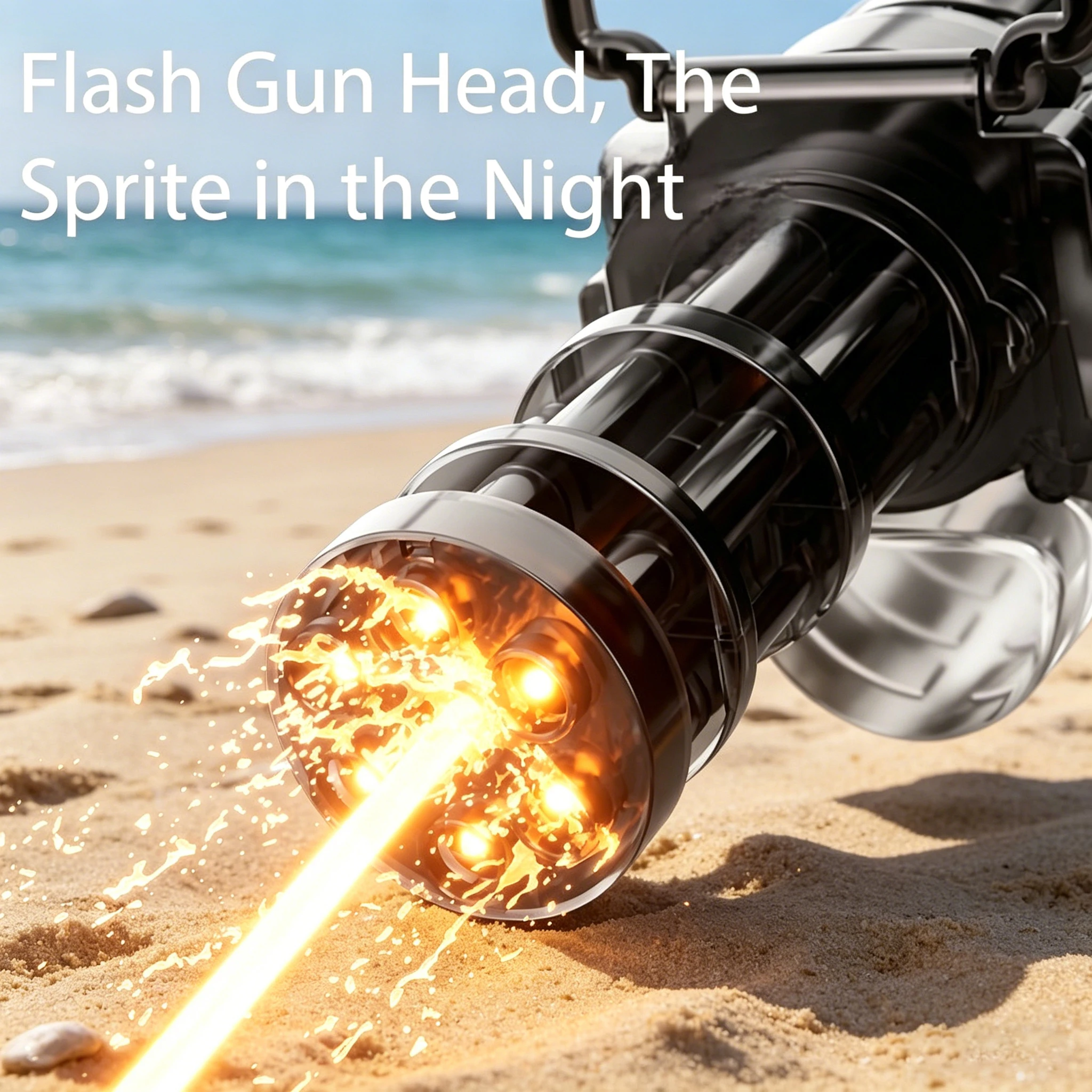 Electric Gatling LED Light Water Gun High-speed Continuous Burst Rotating Shooting Toy Summer Outdoor Beach Pool Party Gift
