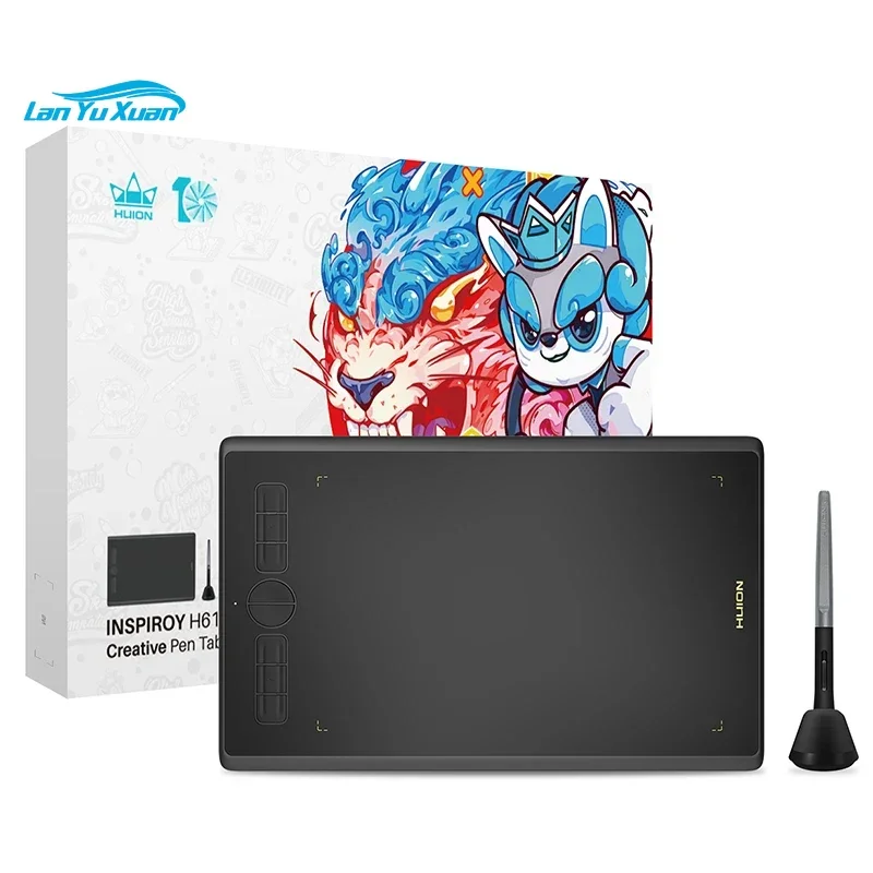 

H610X 10th anniversary product digital writing painting 10*6.25 inches large size graphic pen tablet