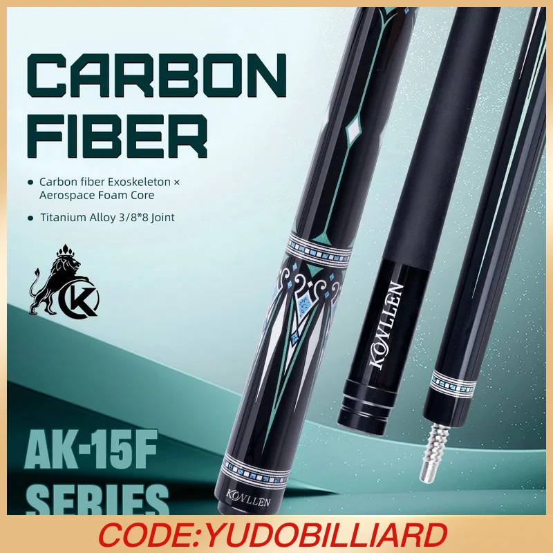 

KONLLEN AK-15WF Carbon Fiber Pool Cue with 12.5mm Tip billar Professional pool cues for Billiard Cue