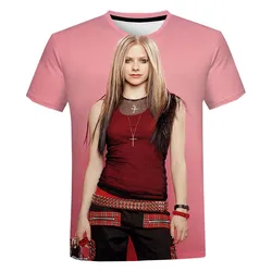 Summer New Singer Avril Lavigne 3D Printed T Shirt Men Women Harajuku Street Shoot Oversized T Shirt Fashion Casual Tops