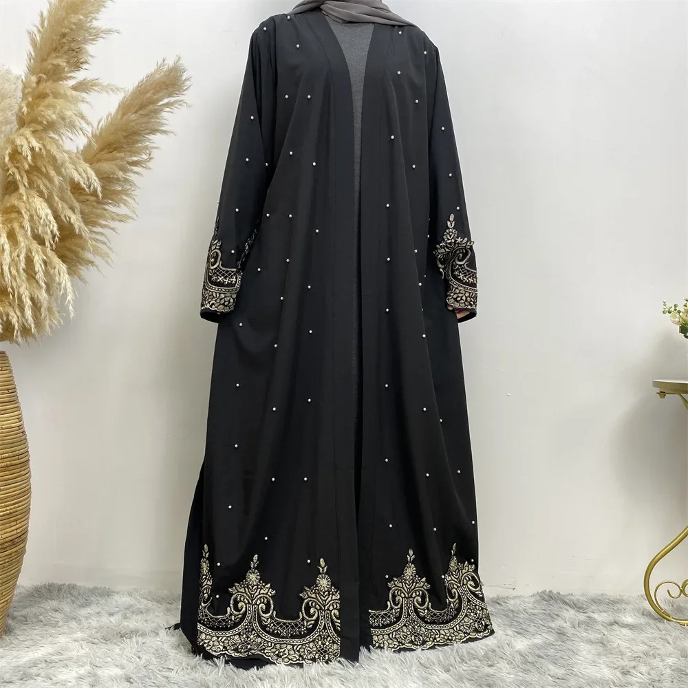 Ramadan Open Abaya Beading Kaftan Dubai Kimono Cardigan Muslim Women Dress Party Robe Gown Islamic Clothing Eid Kebaya Caftan