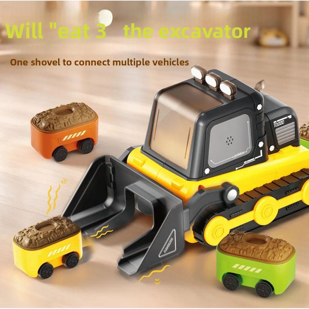 Two Person Competitive Children's Electric Snake Toy New Magnetic Connection Remote Control Magnetic Swallowing Engineering Vehi