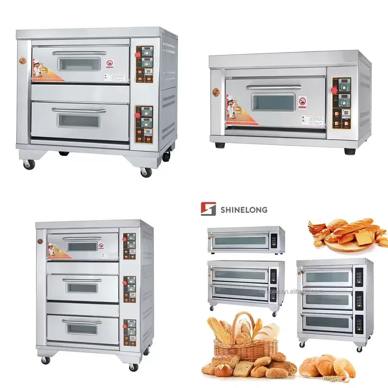 Commercial Bakery Equipment Deck Oven 2 Layer 2 Tray for Mini Bakery Industrial Gas Ovens