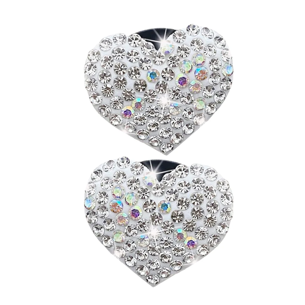 

2Pcs Elegant Car Air Vent Clip Aroma Ornament Heart-Shaped Glass Decor for Women Refreshing Auto Interior Dashboard Accessory