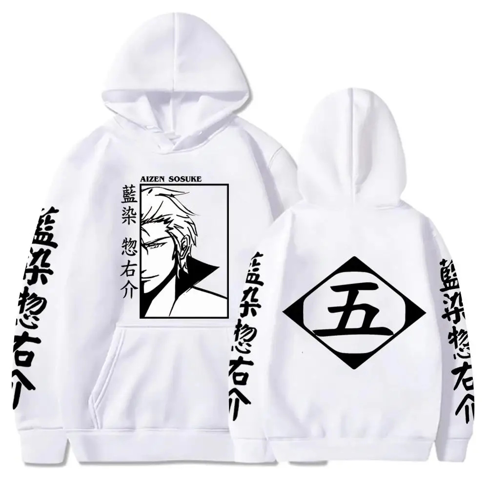 

Anime Bleach Hoodies Men Aizen Sosuke Cosplay costume Long Sleeve Pullovers Autumn Winter Women Boy Clothing