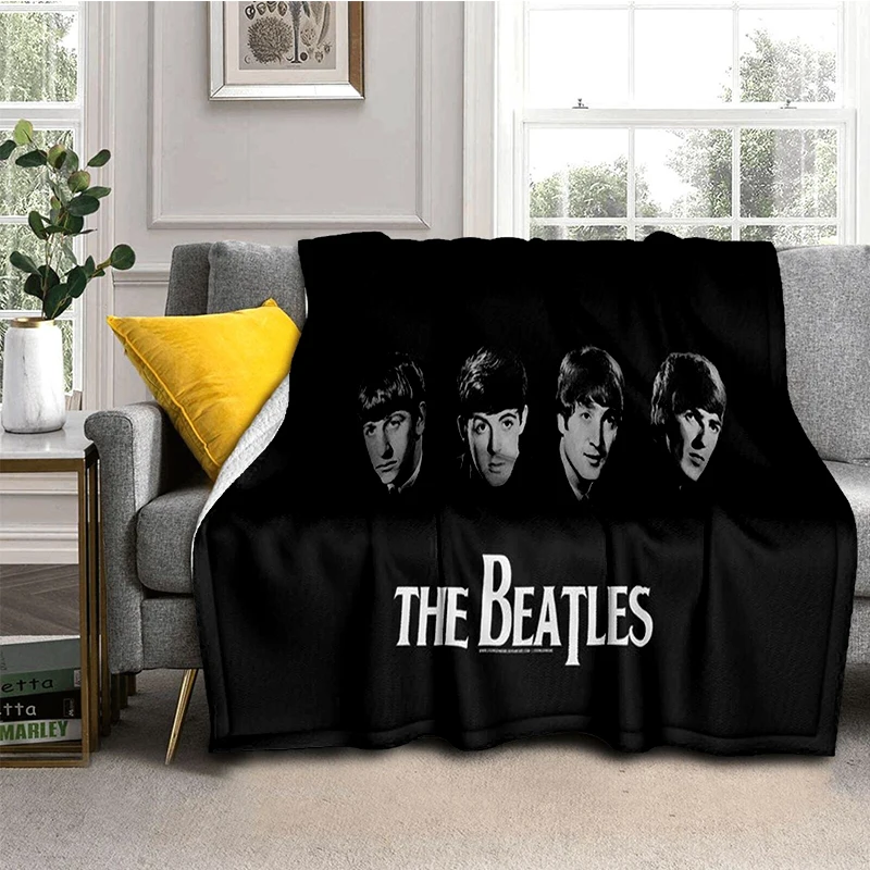 3D The B-Beatles Rock Band Star Flanelldecke, weiche, warme Überwurfdecke für Schlafzimmer, Wohnzimmer, Bett, Reisen, Camping, Picknick, Geschenk