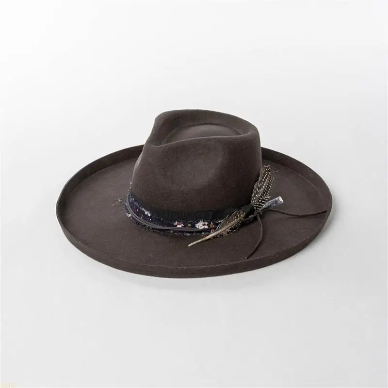 15YC klassische Maillard-Cowboyhüte aus Wolle, Old-School-Trend für Damen und Herren, Foto-Requisiten – Detail 4