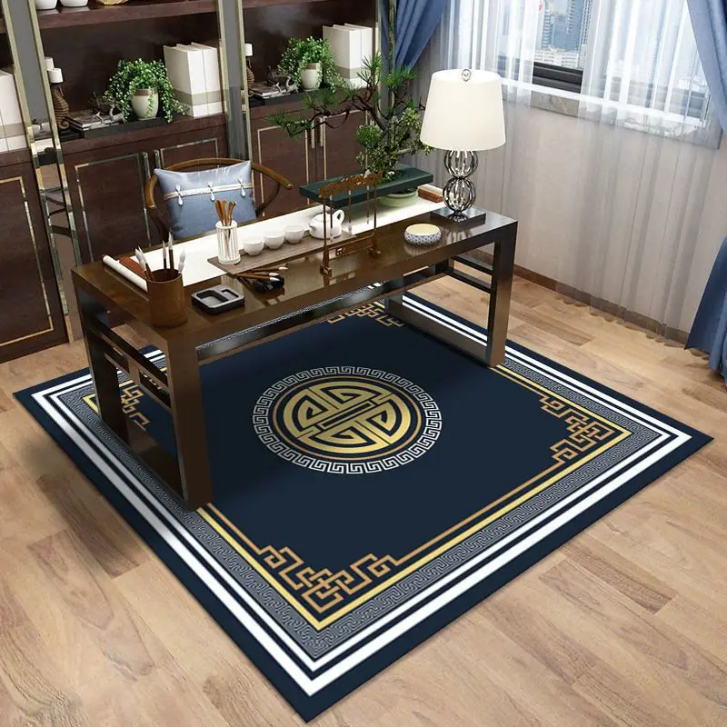 Chinese Square Carpets for Living Room Decoration Area Rug Large Office Soft Carpet Dirt Resistant Study Rugs Non-slip Door Mat