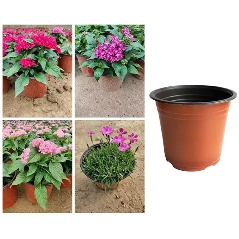 100Pcs Plastic Flowerpot Plant Flowerpot Nursery Pot Indoor and Outdoor Gardening Plant Flowerpot 120X100mm