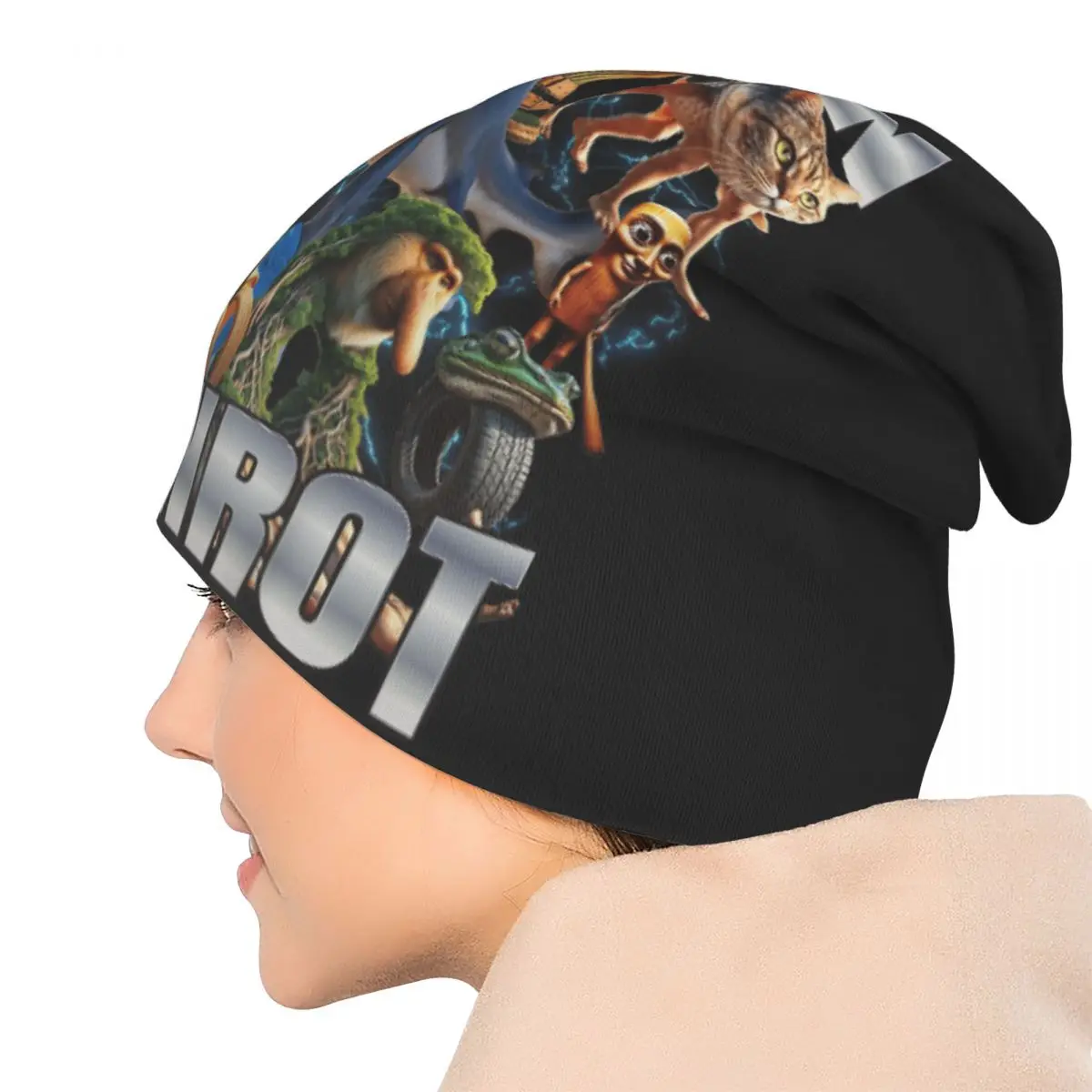 Tralalero Tralala قبعة الإيطالية Brainrot ميمي القوطي الخريف الشتاء في الهواء الطلق Skullies قبعة حريمي الصيف الدافئة رئيس التفاف بونيه القبعات #5