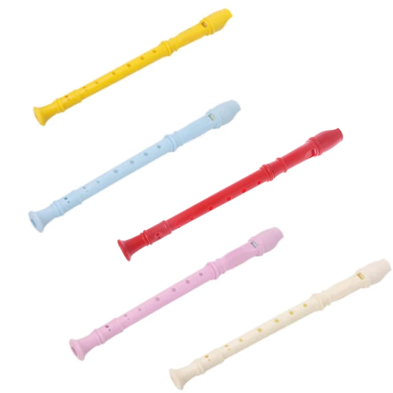 Plastic Instrument Musical Soprano Recorder Long Flute 8 Holes R66E