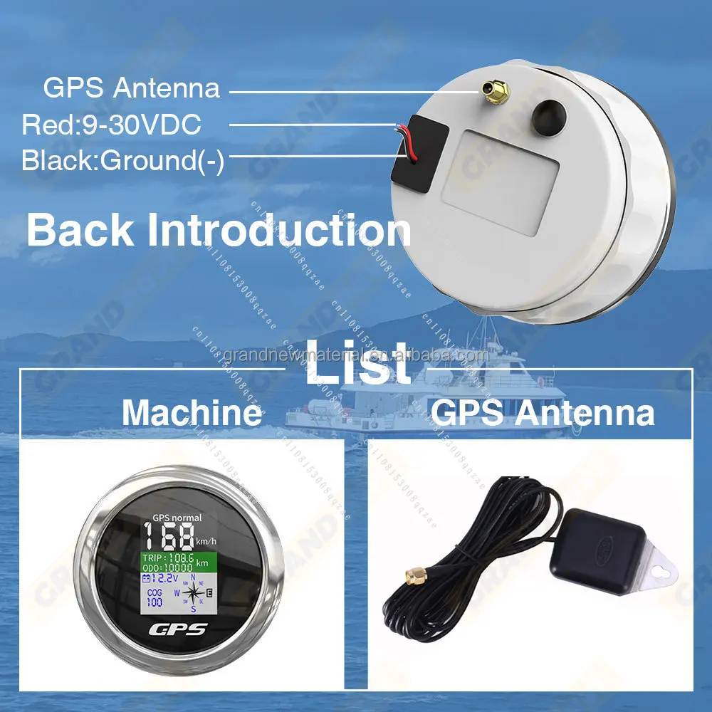 Boat GPS Speedometer GPS for Motor Yacht TFT Screen Waterproof Odometer Adjustable Trip ODO COG Speed Meters
