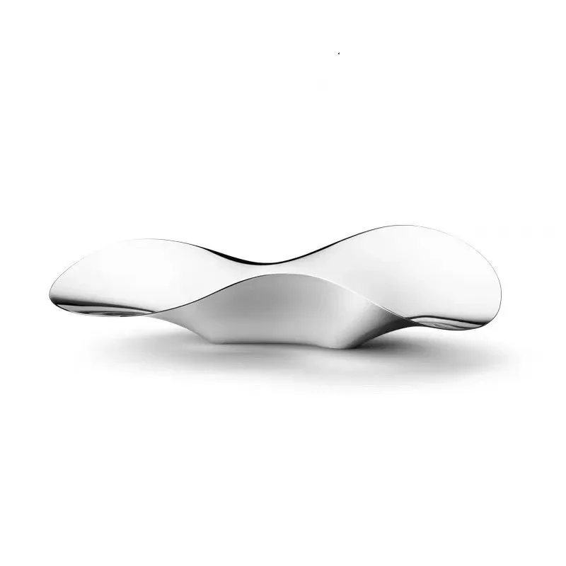

1 Pc Nordic Luxury Serveware Dish Fruit Bowl Plate Stainless Steel Decorative Tray for Home Decoration Living Room Dinner Table
