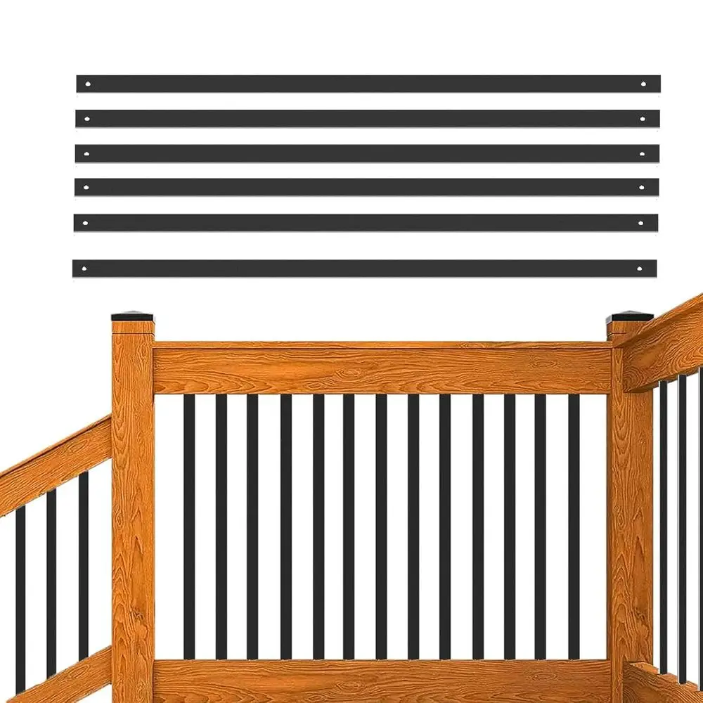Hollow Rectangular Metal Balusters, 32 Black Deck Spindle, 26-Pack for Porch Railing (32x1.2x0.4 Inches)