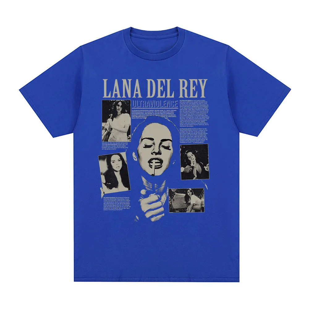 Singer Lana Del Rey T Shirt Ultraviolence Music Album T-shirt Men Women Hip Hop Vintage Short Sleeve T Shirts Gothic Streetwear