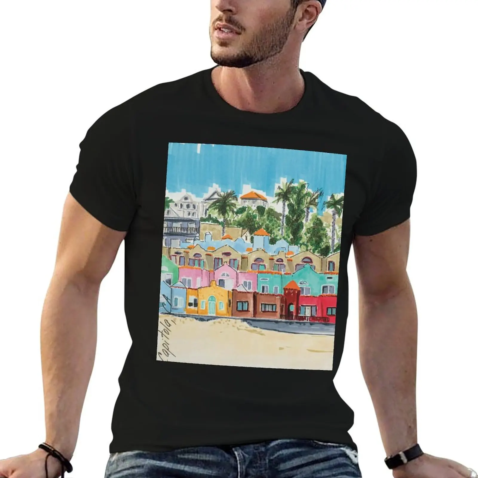 

Urban sketch T-Shirt t shirt man luxury t shirt custom print t shirt man cotton T-Shirt