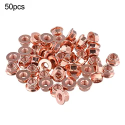 50pcs Car Exhaust Manifold Lock Nuts Copper Plated M8x1.25 For BMW Metal Nut M8 X 1.25 Mm Car Accessories Tools