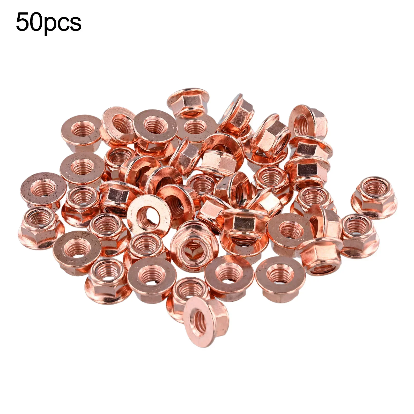 50pcs Car Exhaust Manifold Lock Nuts Copper Plated M8x1.25 For BMW Metal Nut M8 X 1.25 Mm Car Accessories Tools