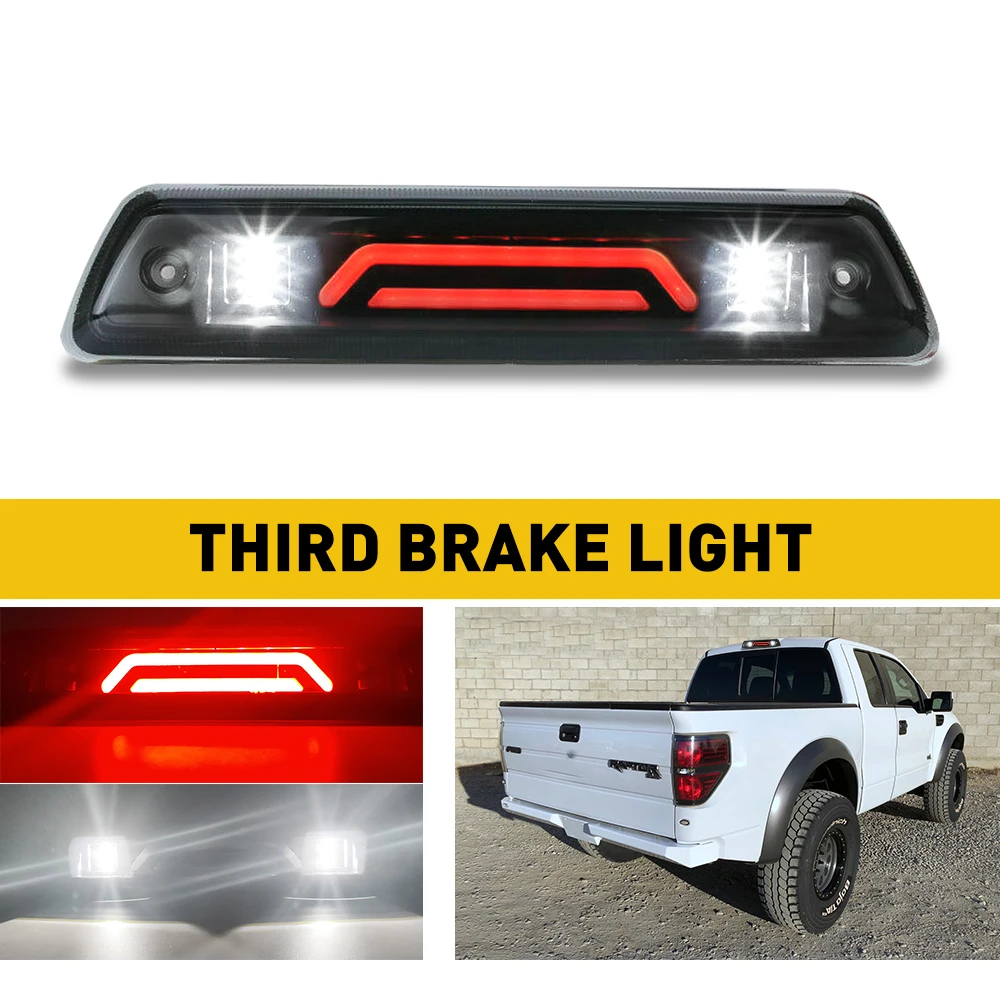 Czerwono-białe trzecie światło stopu LED do Forda F150 F-150 2009 2010 2011 2012 2013 2014 Akcesoria Tylne światło ładunkowe