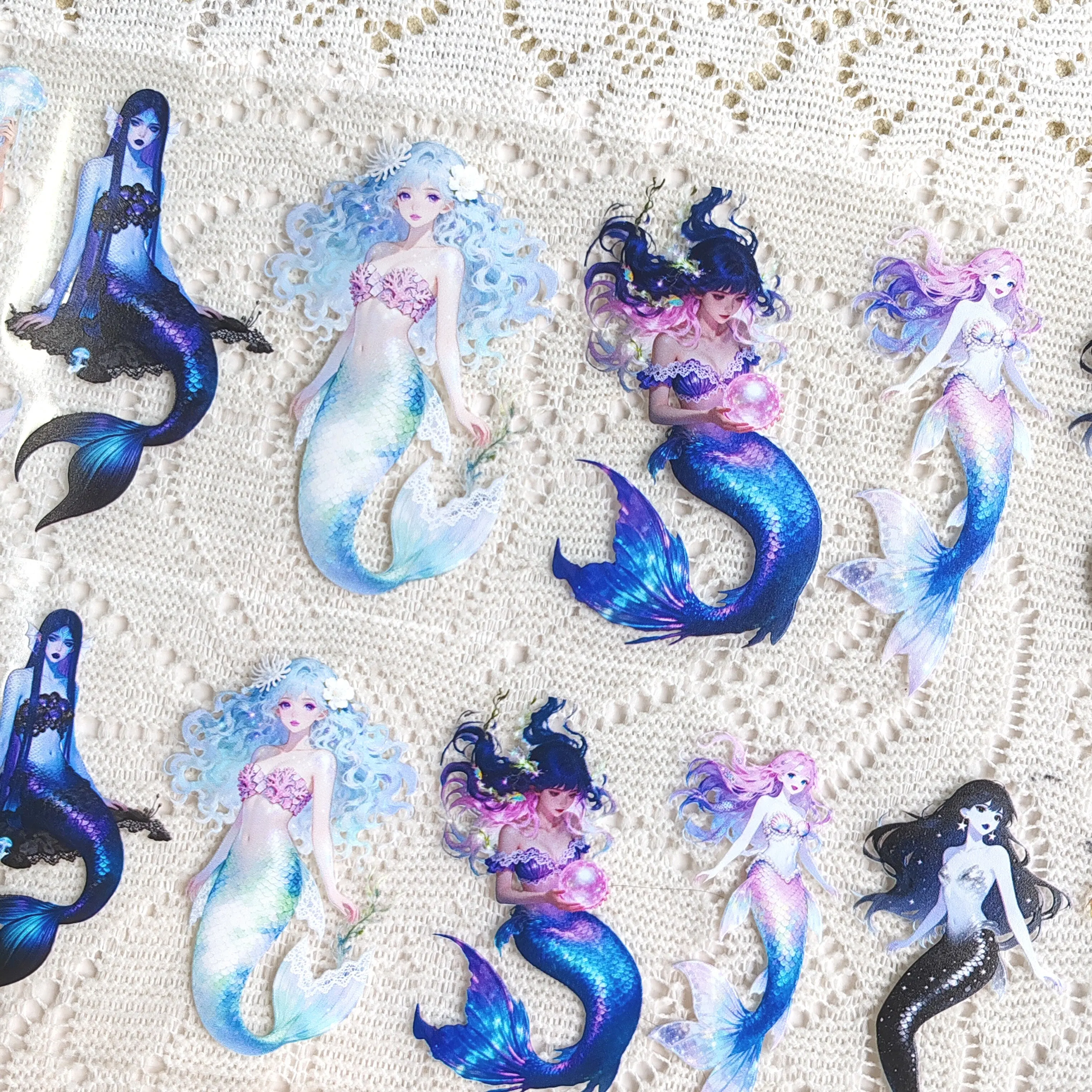 Pet Tape Journal Mermaid Collage Decoration Landscaping Character Collage Card Decoration Sticker