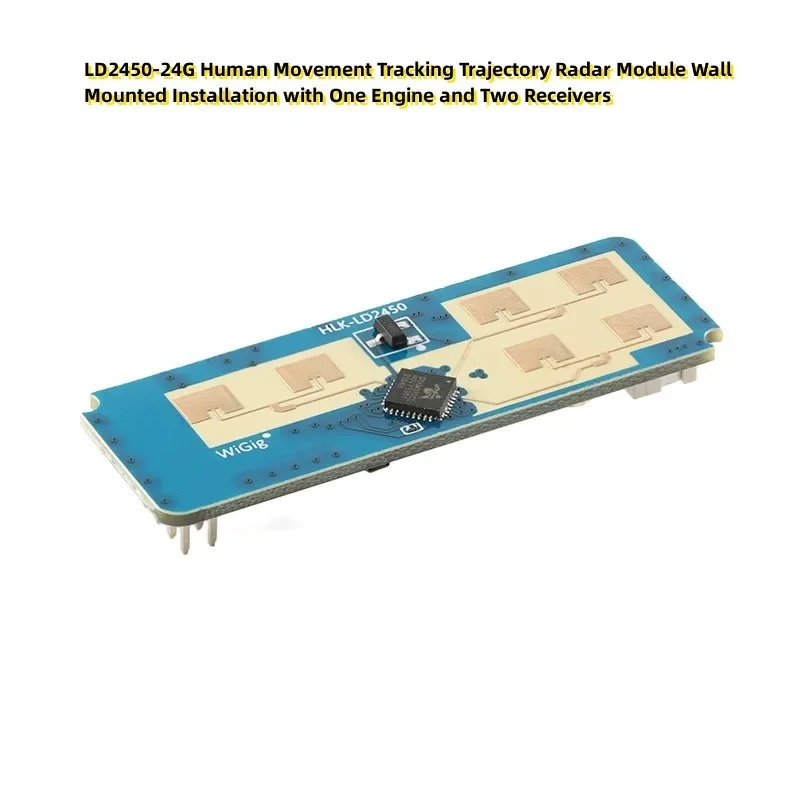 LD2450-24G Human Movement Tracking Trajectory Radar Module Wall Mounted Installation with One Engine and Two Receivers