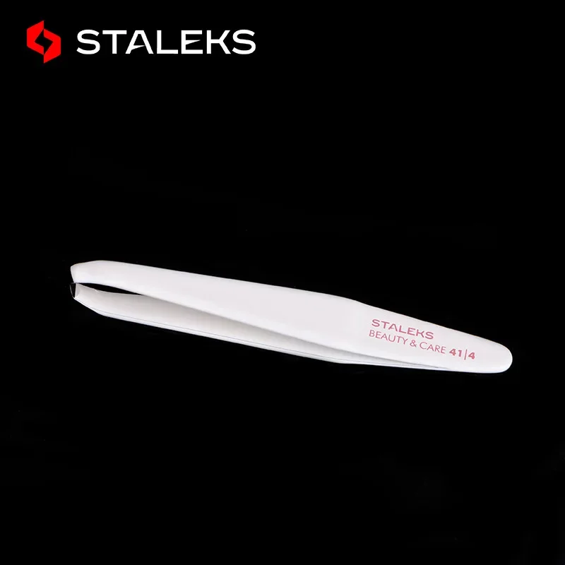 STALEKS TBC-41-4 White New High-quality Eyebrow Tweezers Multifunction Stainless Steel Hair Removal Makeup Tool