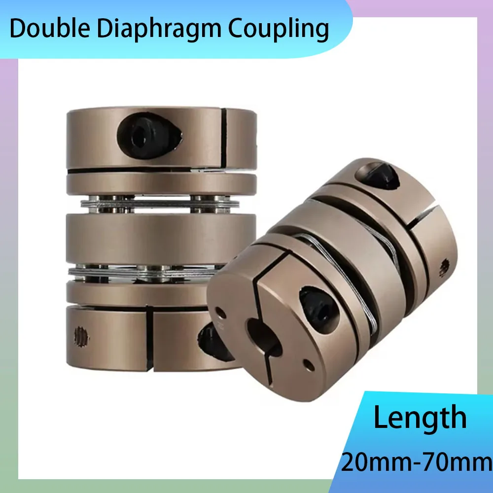 1Pcs Double Diaphragm Elastic Coupling OD 20mm-104mm 6061 Aluminum Alloy Servo Motor Encoder Elastic Transmission Coupling