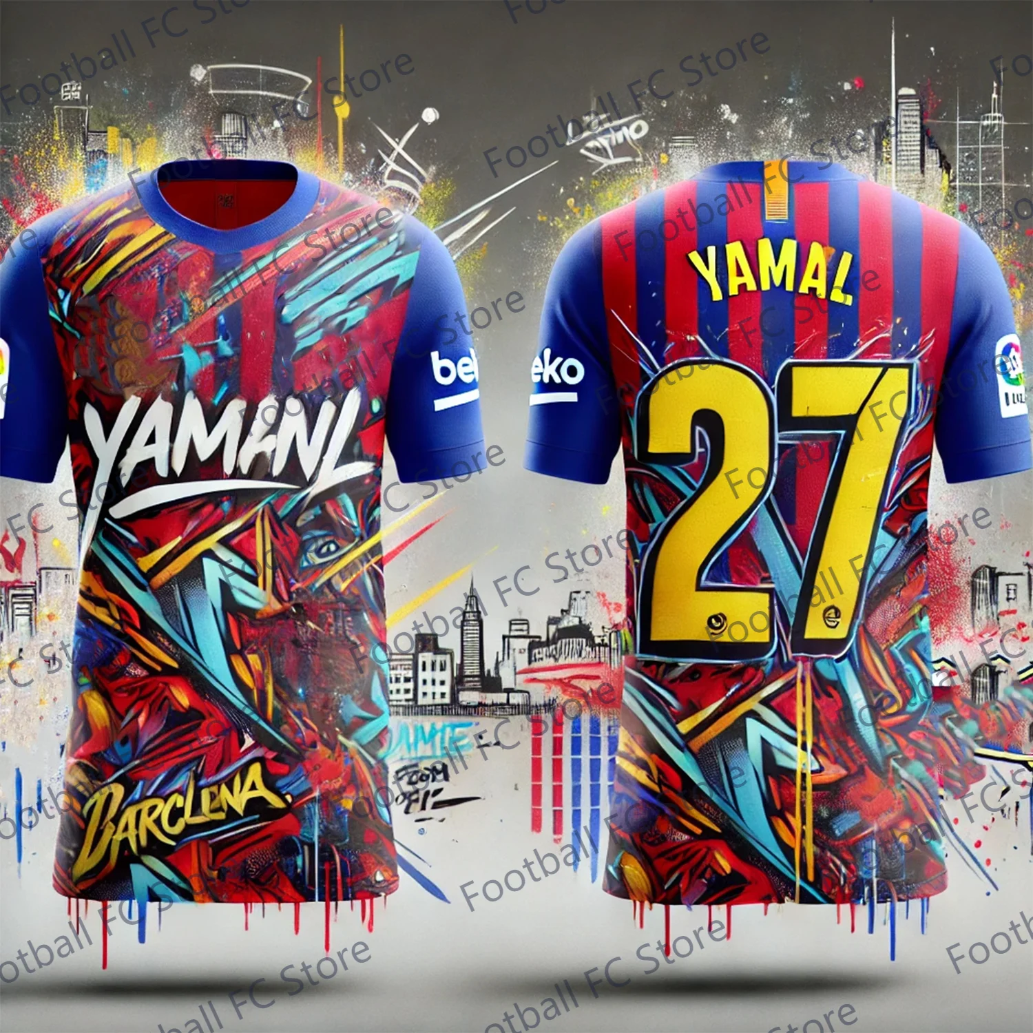 New 24-25 Summer Lamine YamalJersey CHATGPT Intelligent Design Edition Jersey Special Soccer Jersey For Kids/Adult Kit