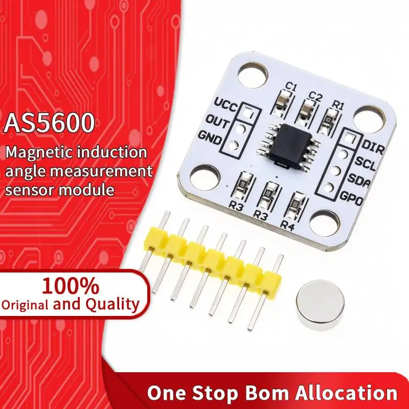 AS5600 Magnetic Rotary Encoder Board 12-Bit I2C Output 3.3V 5V Contactless Angle Sensor For Robot Gimbal IC Integrated Circuit