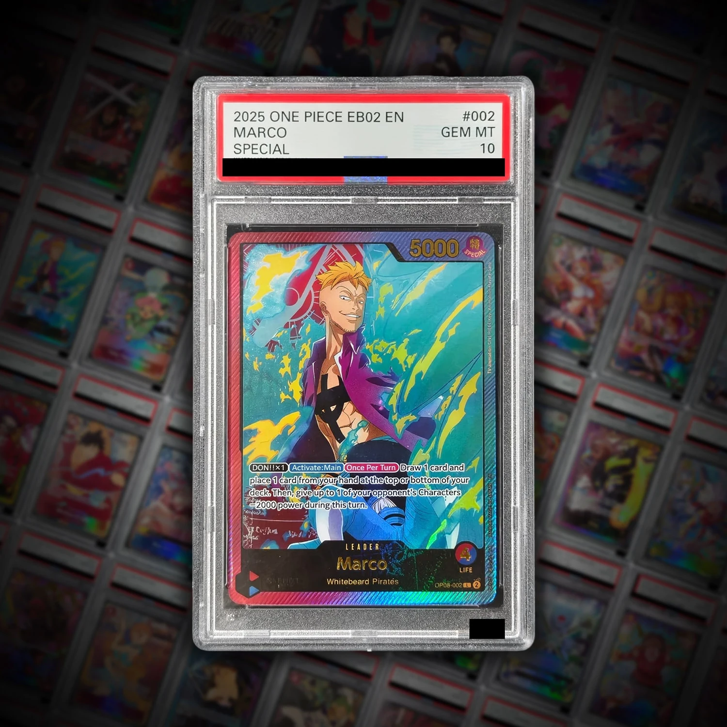 Self Made ONE PIECE English OP08-002 Marco Leader EB-02 10Points Rating Card Game Collection Toy