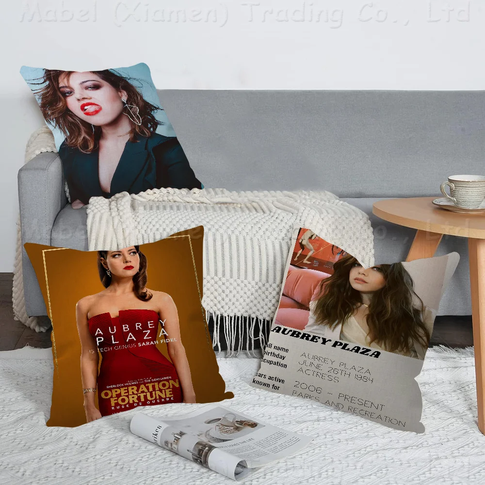 Aubrey Plaza Actor Cushion Cover Decorative Pillow Sofa Home Decor Case Pillow Cases