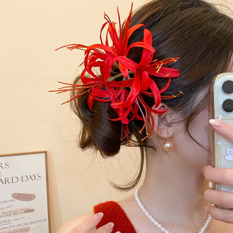 Нежная-заколка-для-волос-в-виде-утконоса-Дизайн-лилии-Морская-атмосфера-Фото-Аксессуары-для-волос-Боковые-заколки