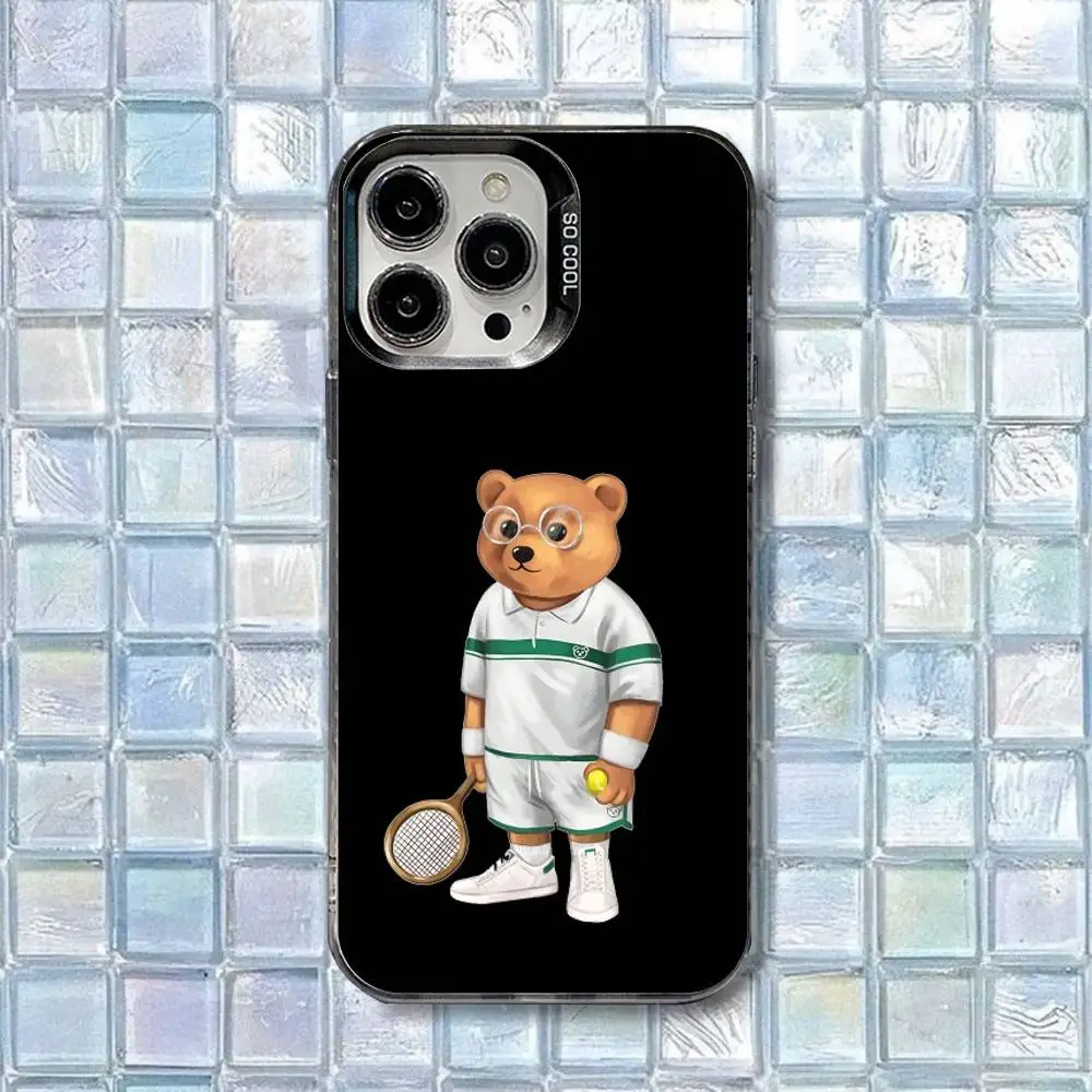 حافظة هاتف Be-Baron Filou Bear لهاتف iPhone 16,15,14,13,12,11,8,7,Pro,Max,Plus,Mini,XS,SE غطاء غير لامع مقاوم للصدمات