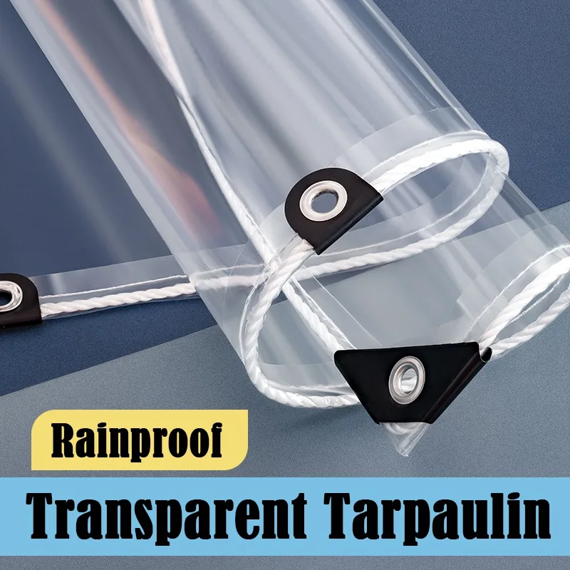 

0.35mm Transparent PVC Tarpaulin Garden Succulent Plants Rain Shelt Window Balcony Rainproof Cloth Pergola Waterproof Canvas