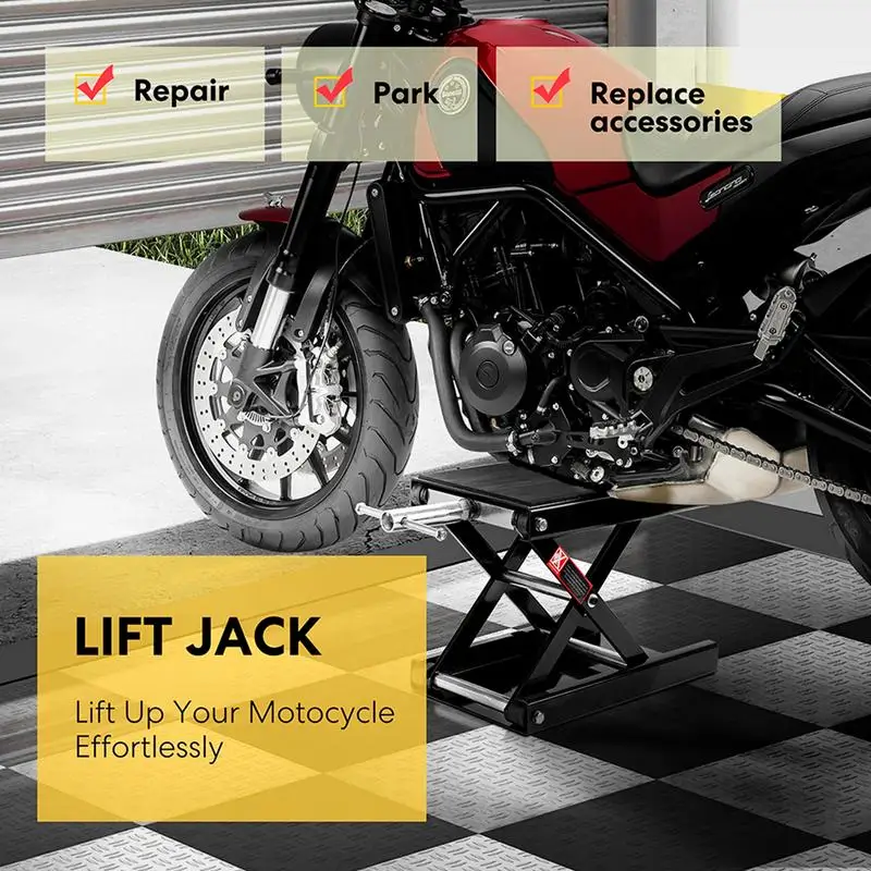 Motorcycle Jack Hydraulic  1100LBS Center Scissor Lift Suitable For Motor Bicycle ATV Work Stand Professional Repair Tools