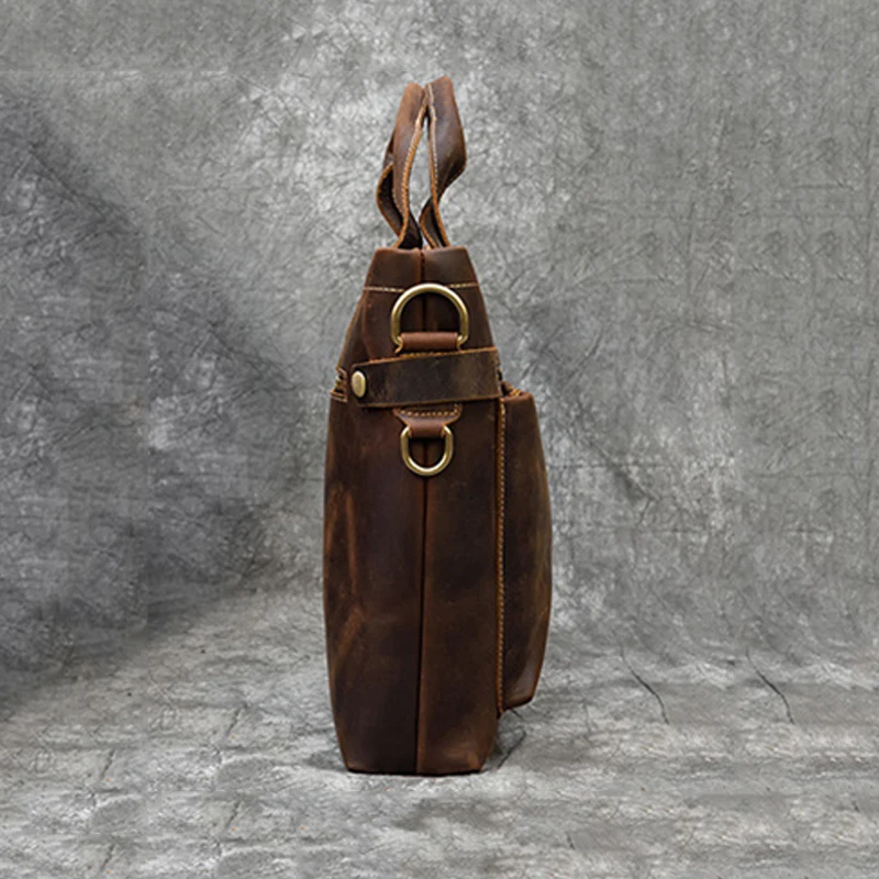 Bolso Retro de cuero Crazy Horse para hombre, bolso de lujo, bolso de hombro, bolso cruzado de cuero genuino, maletín de moda