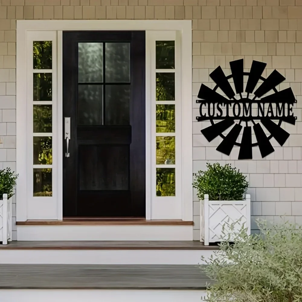 

Distinctive 12 - Inch Windmill Metal Wall Art. Customize, Indoor/Outdoor. Great for Housewarming.