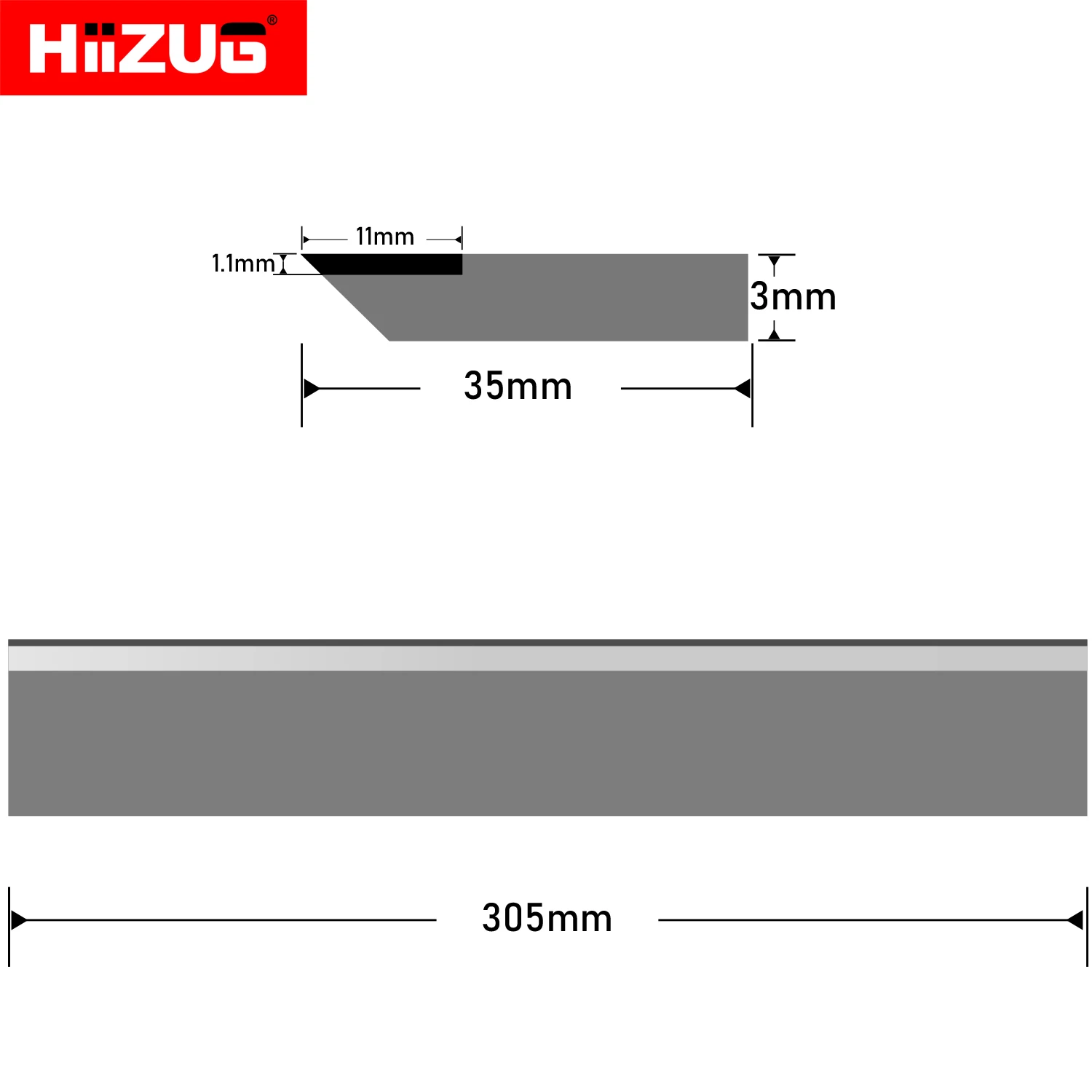 Lâminas de corte, Facas para cabeças de juntas, Máquinas de superfície, HSS TCT, Conjunto de 3 PCs, 305mm × 35mm × 3mm