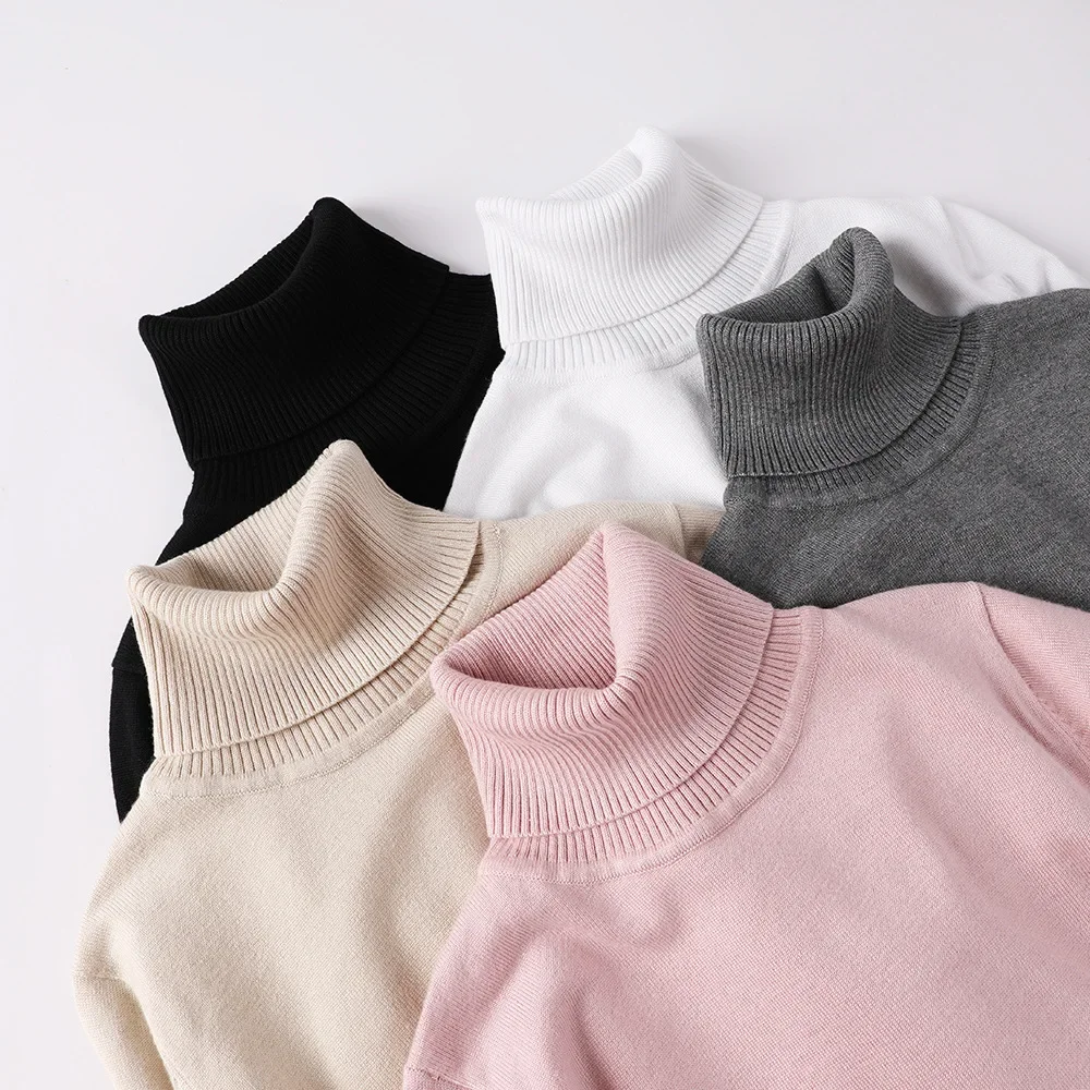 2024 MRMT 2024 Brand New Women's Knitted Bottoming Shirt High Neck Pullover Long Sleeve Korean Style Slim Sweater Women