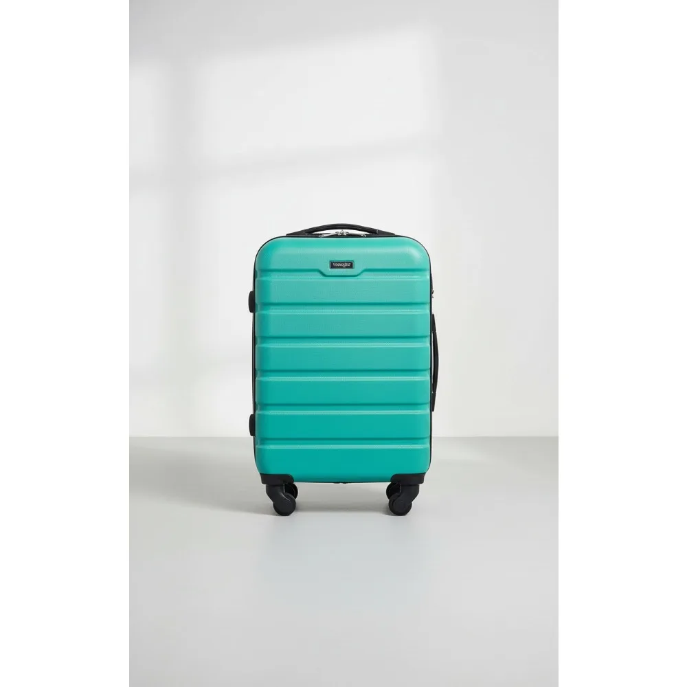

20-Inch Spinner Carry-On Luggage Teal: Lightweight, Durable ABS Hard Shell, 360-Degree Wheels for Effortless Travel