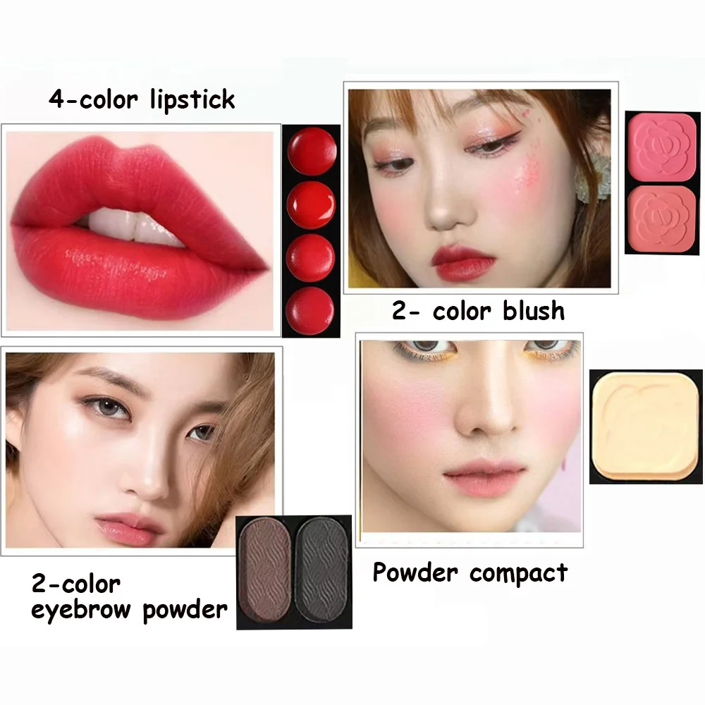 Blush Contour Shadow Cheek Eyeshadow Palette Blusher Cosmetic Lips Makeup Lip Gloss Beauty Eyebrow Make-Up For Women