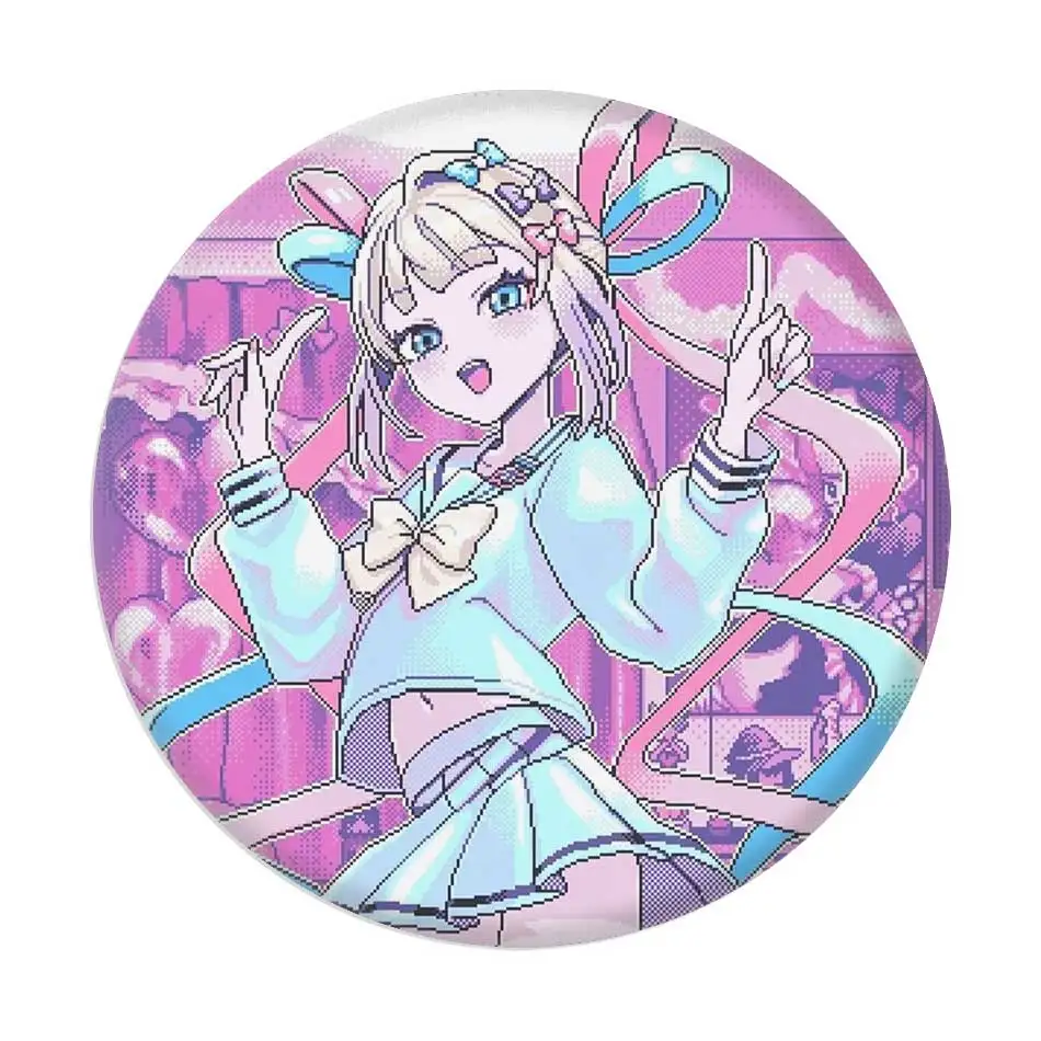 Ame-chan Themed 58mm Anime Round Badge, Premium Daily Accessories For Backpack Use And Personal Fan Collection