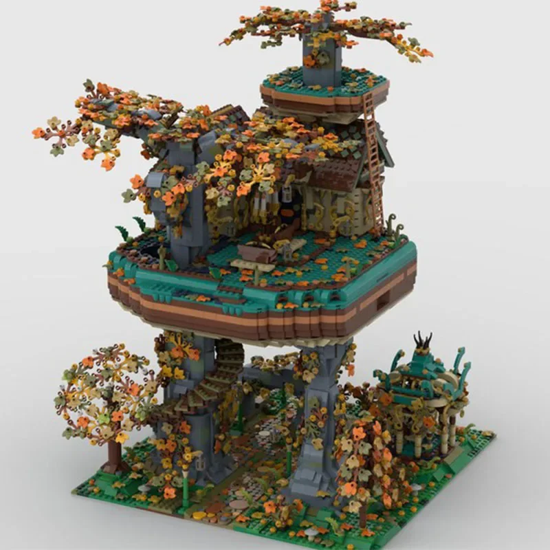 9779pcs MOC Caras Galadhon  Lothlorien Forestr Architecture Building Blocks Model Assembly Toys Children Festival Gifts