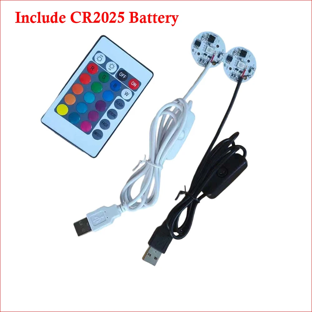 

5Pair DC5V USB Power Input Colorful gradient LED RGB Light Board with Black Or White 1meter Switch Cable and Remote Control.