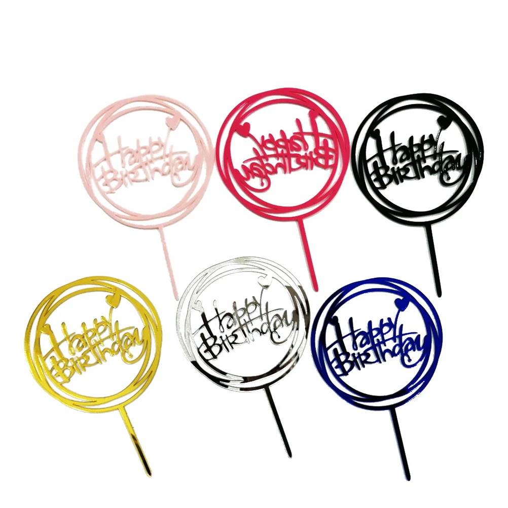 

3 Pcs Birthday Flag Safe Cake Topper Easy Use Decorations Cupcake for s